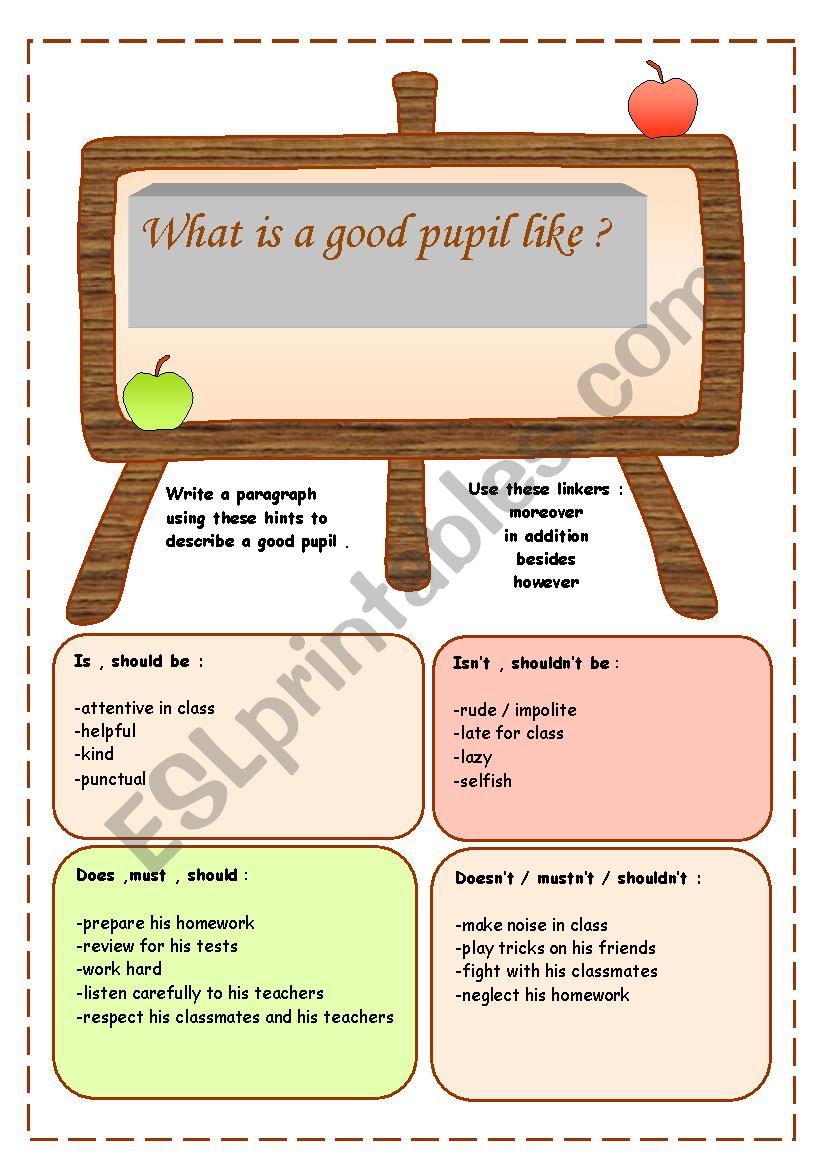 what is a good pupil like worksheet