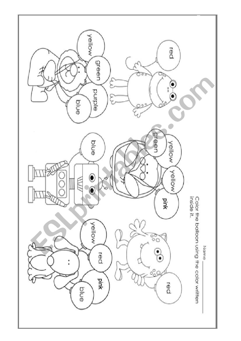 Colors worksheet