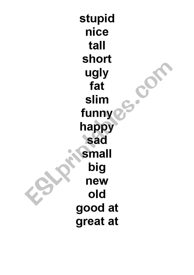 Adjectives and Pictures worksheet