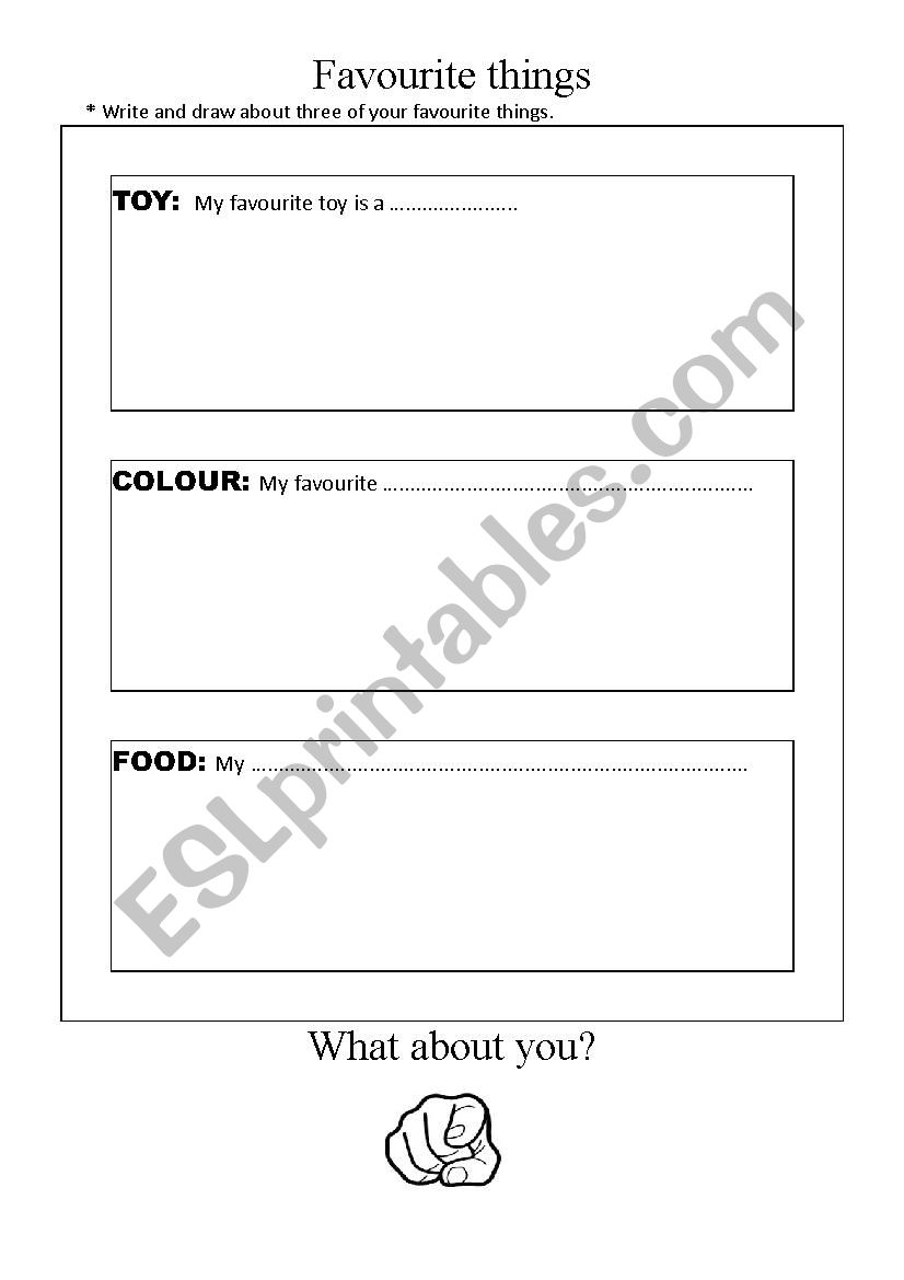 FAVOURITE THINGS worksheet