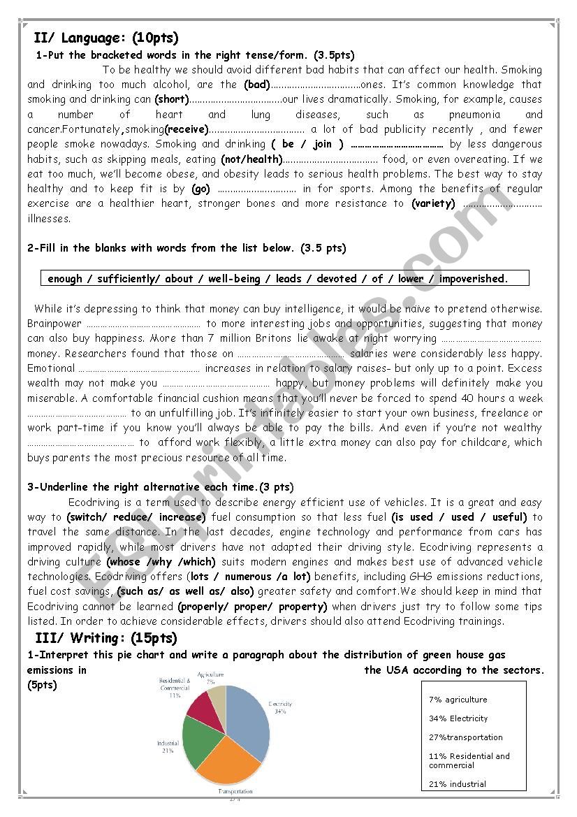 bac mock exam worksheet