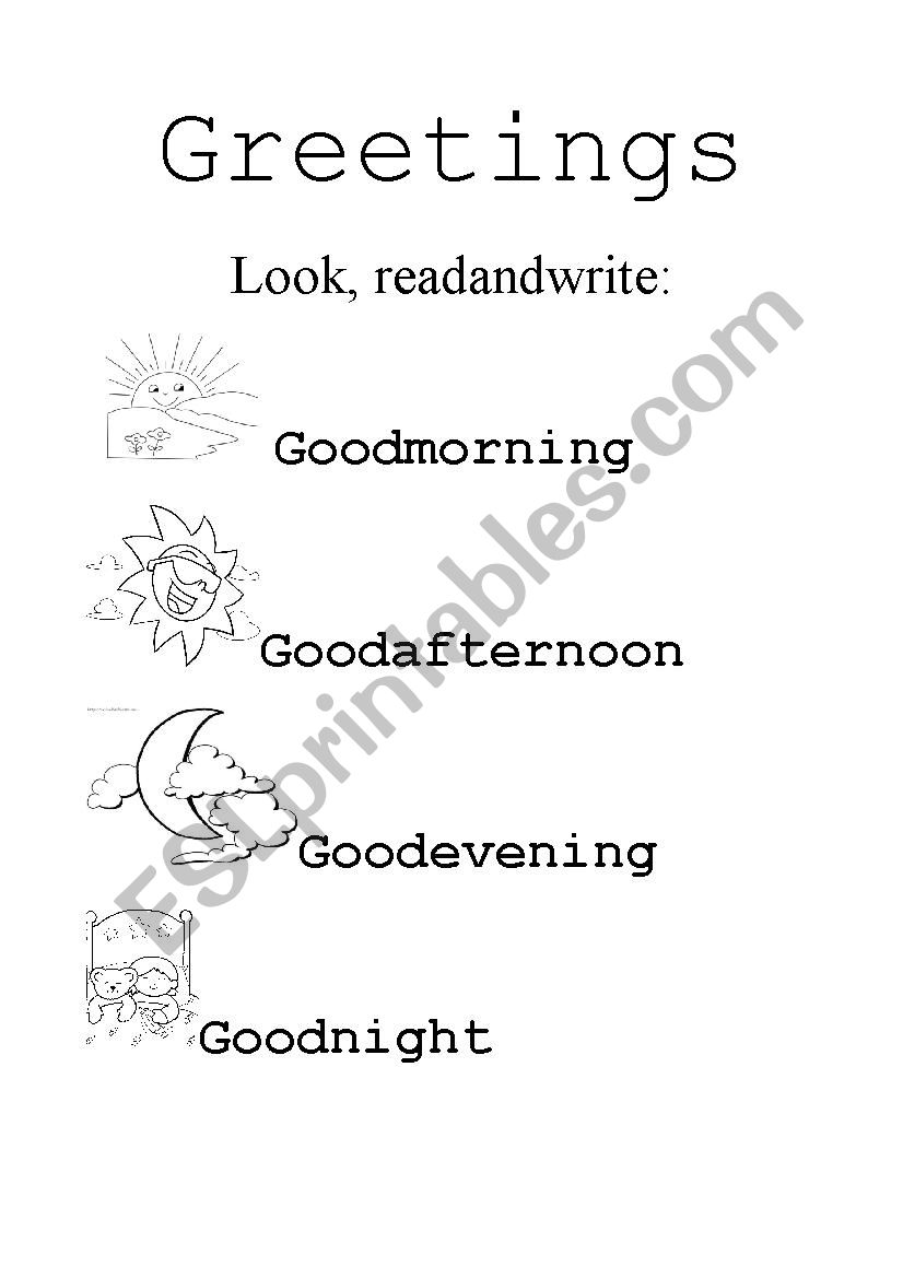 Greetings worksheet