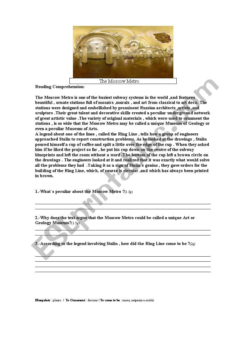 Moscow Didactic Unit worksheet