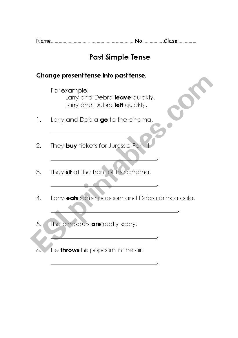 Past Simple Tense worksheet