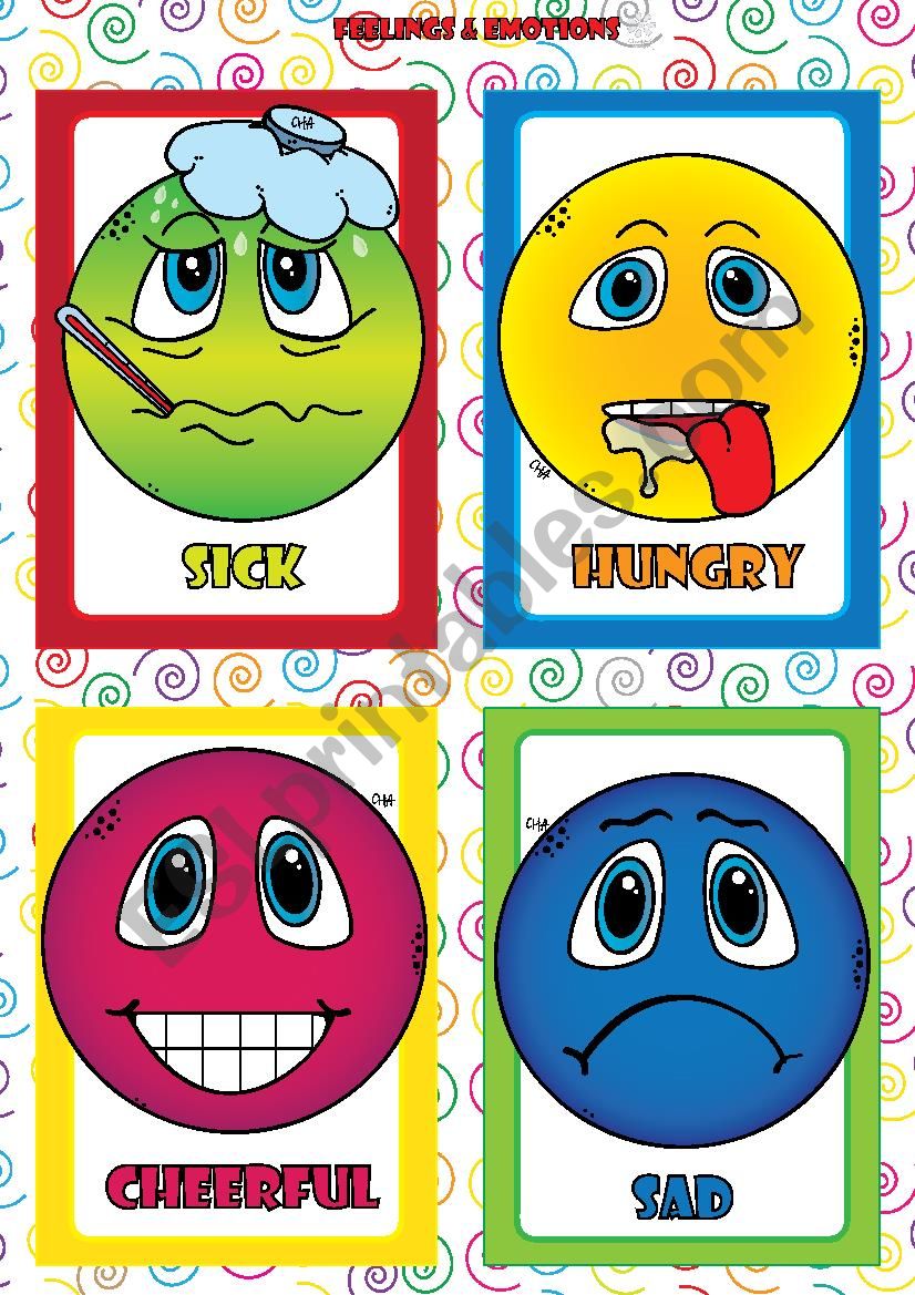 Feelings And Emotions Flashcards 3 4 Esl Worksheet By Chadelel