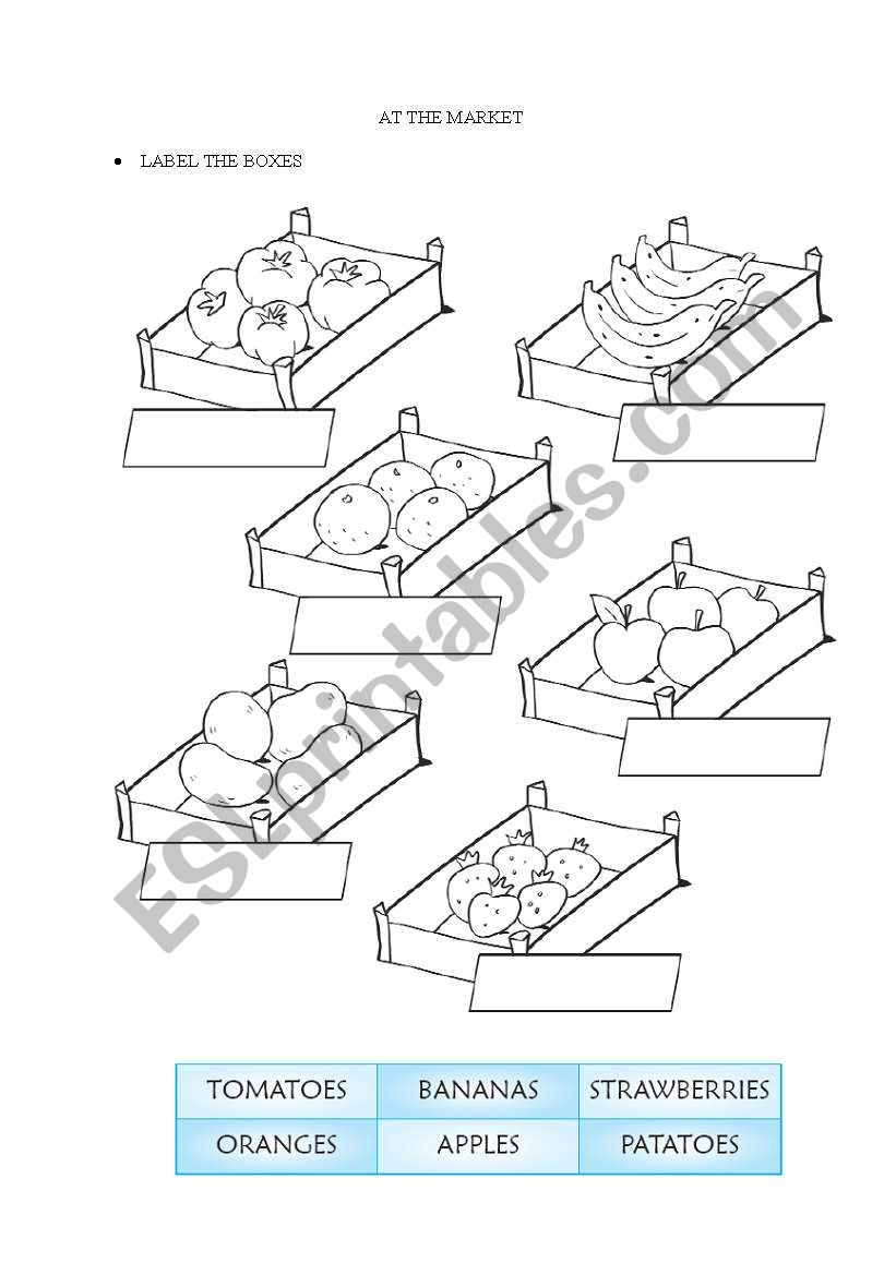 at the market worksheet