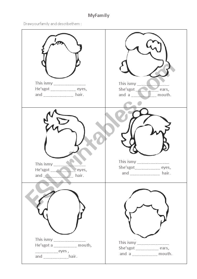 My Family worksheet - ESL worksheet by PWS English