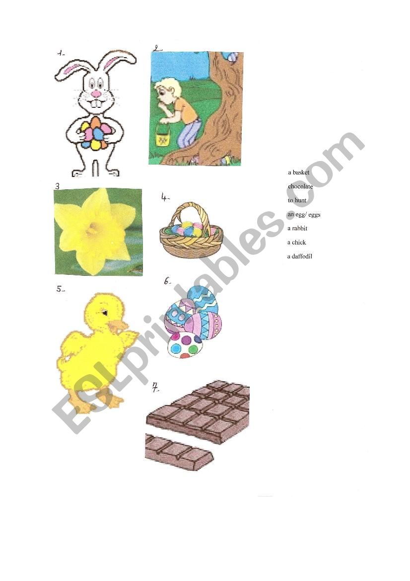 Easter vocabulary worksheet