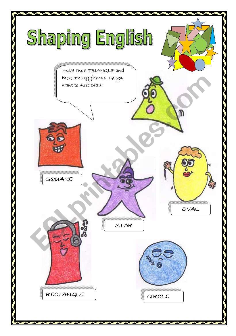 shapes activities (3 pages) worksheet