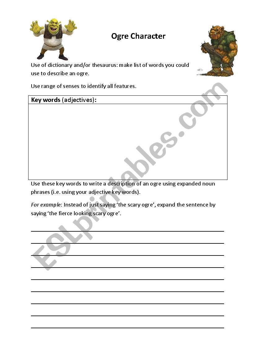 Ogre Character worksheet