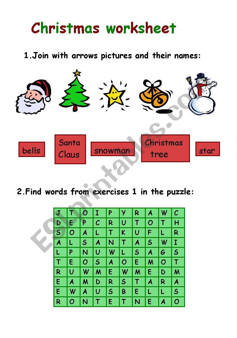 Christmas easy worksheet worksheet