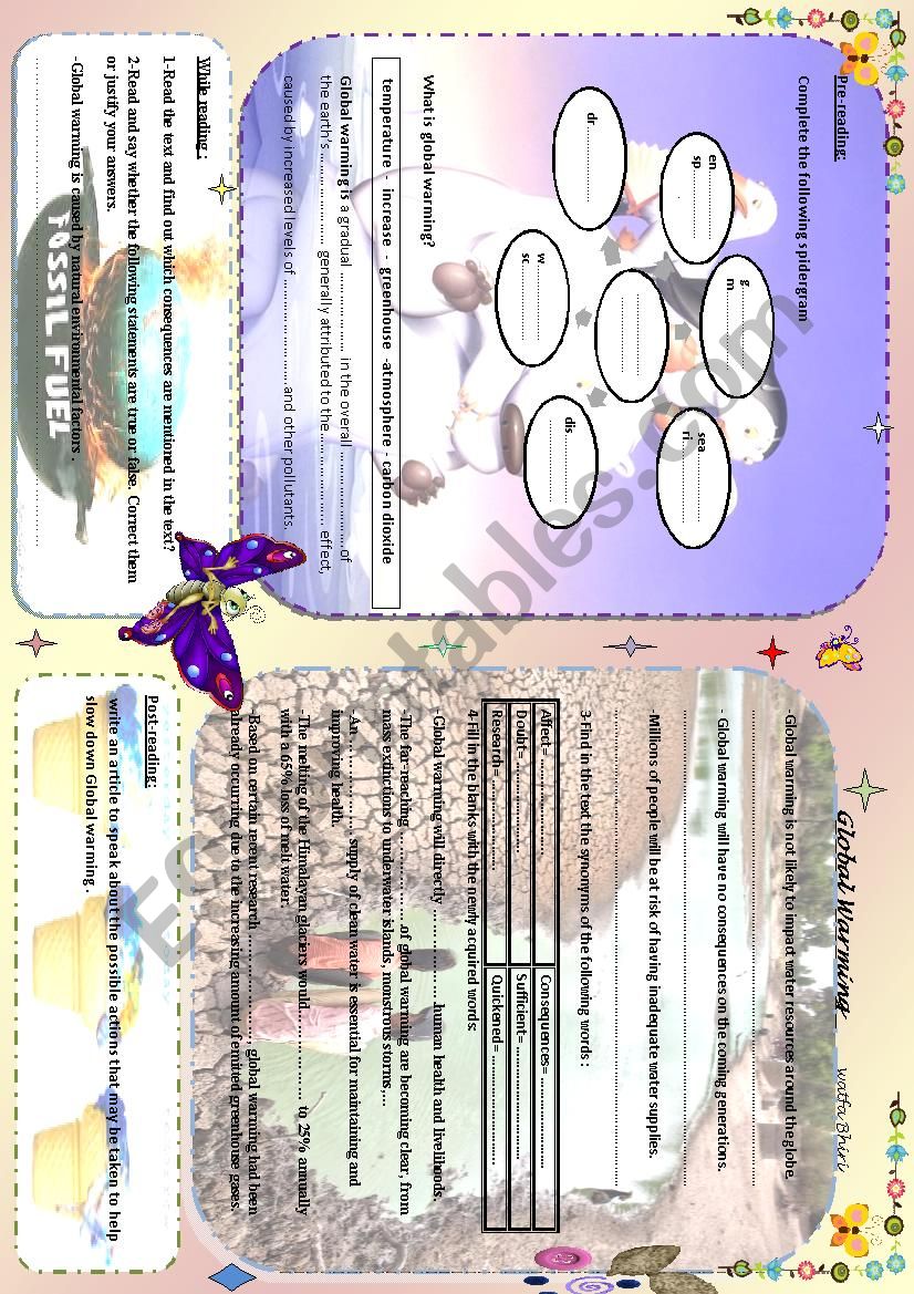 global warming worksheet