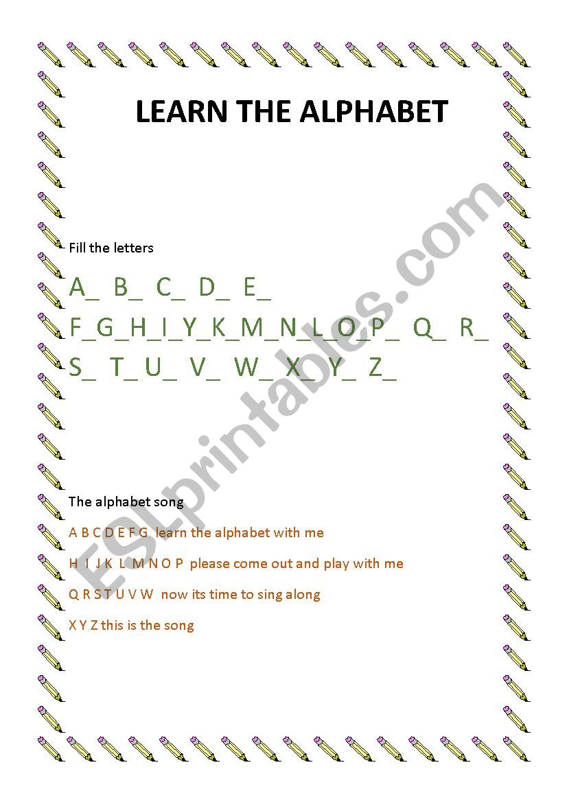 The Alphabet worksheet