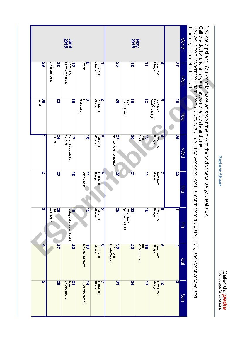 Patient - Doctor Appointment worksheet