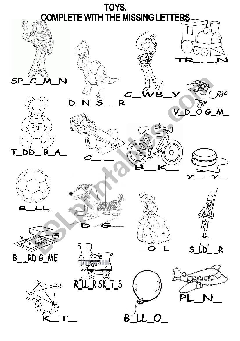 TOYS COMPLETE worksheet