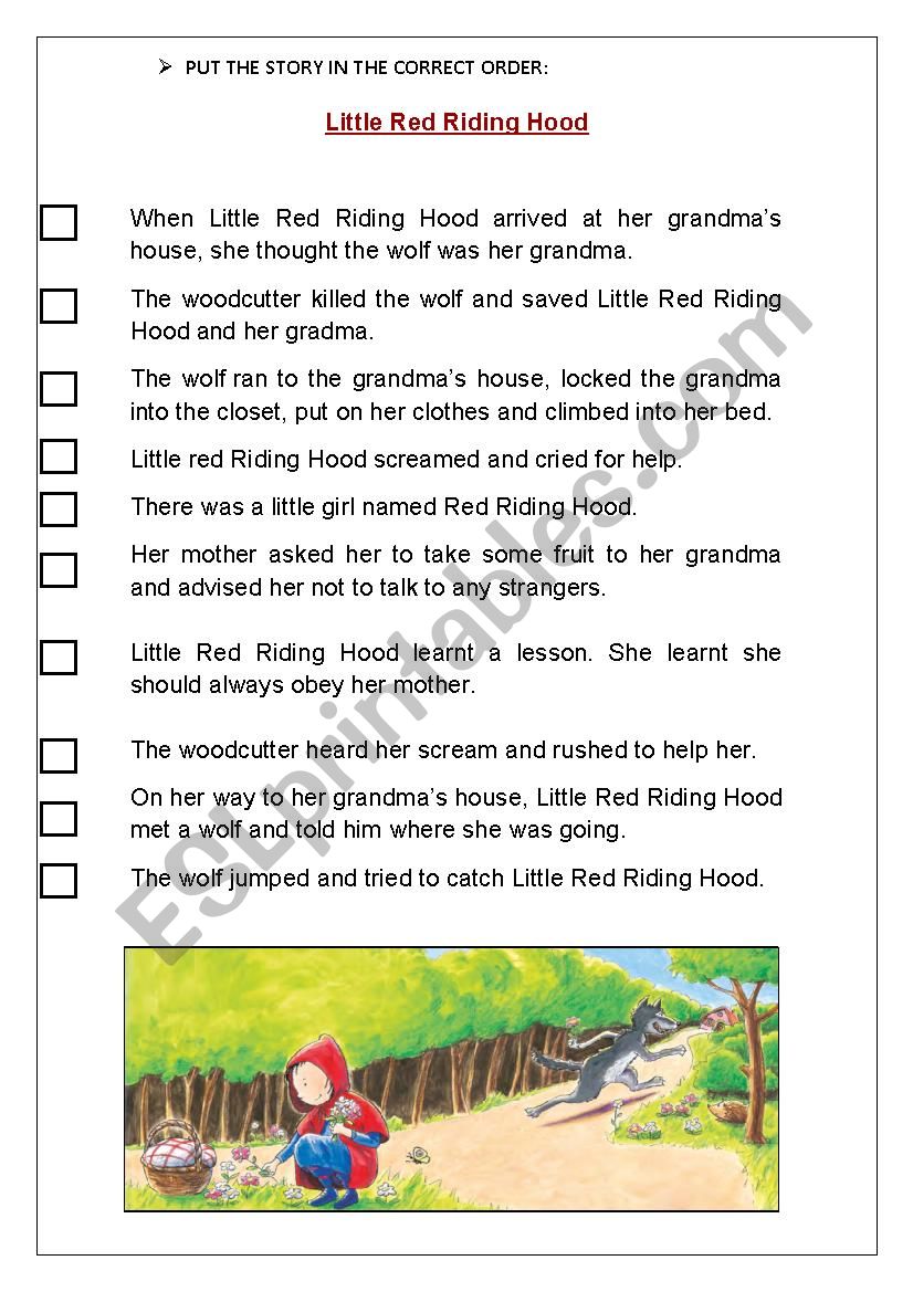Little Red Riding Hood worksheet