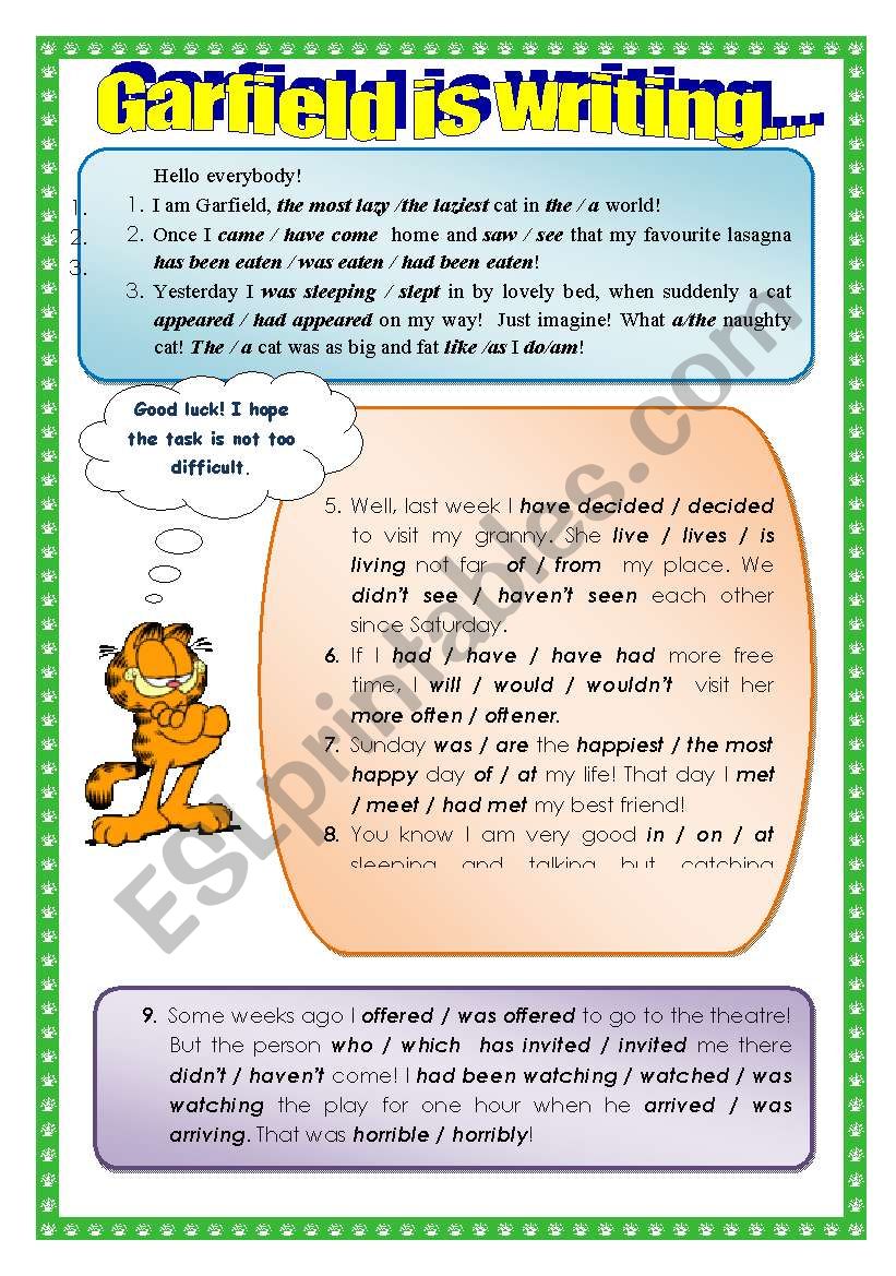 Garfields Letter. New design.