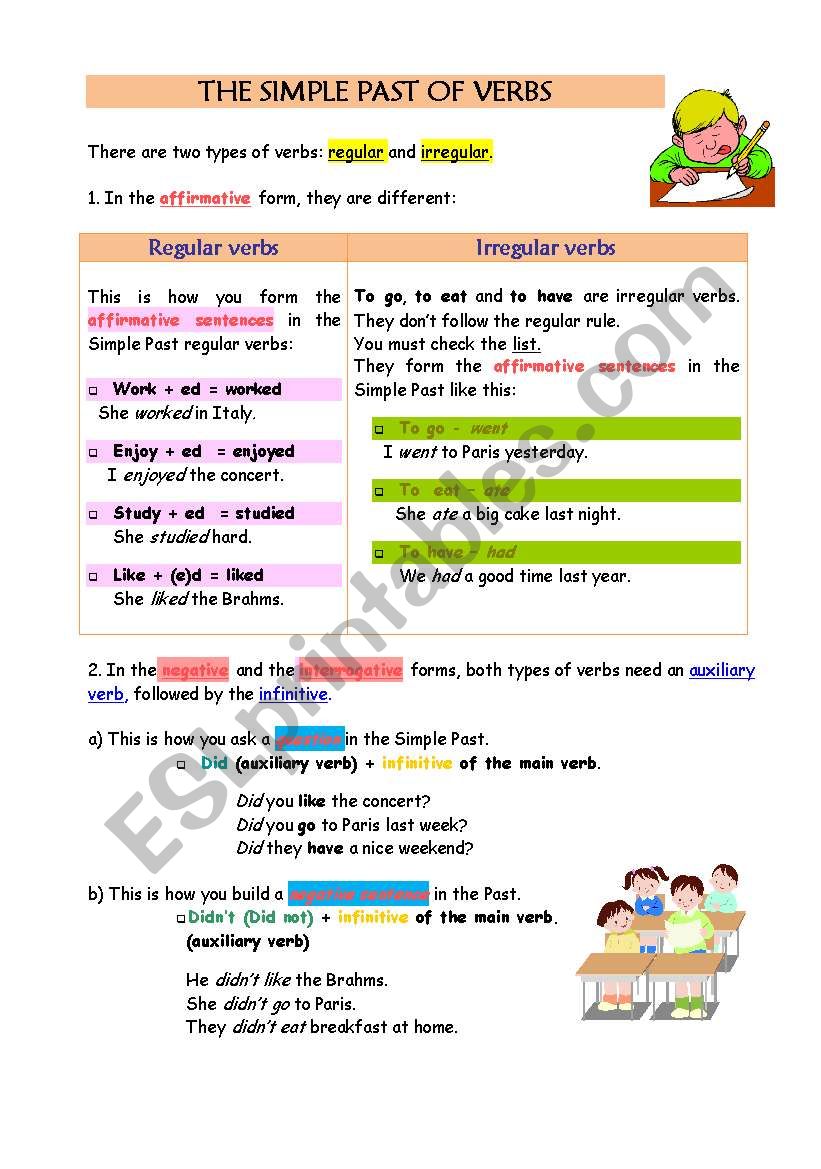 Simple past worksheet