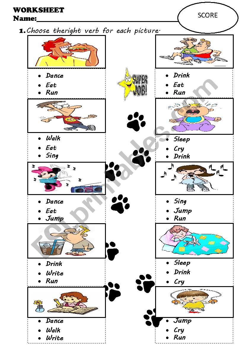 Verbs worksheet