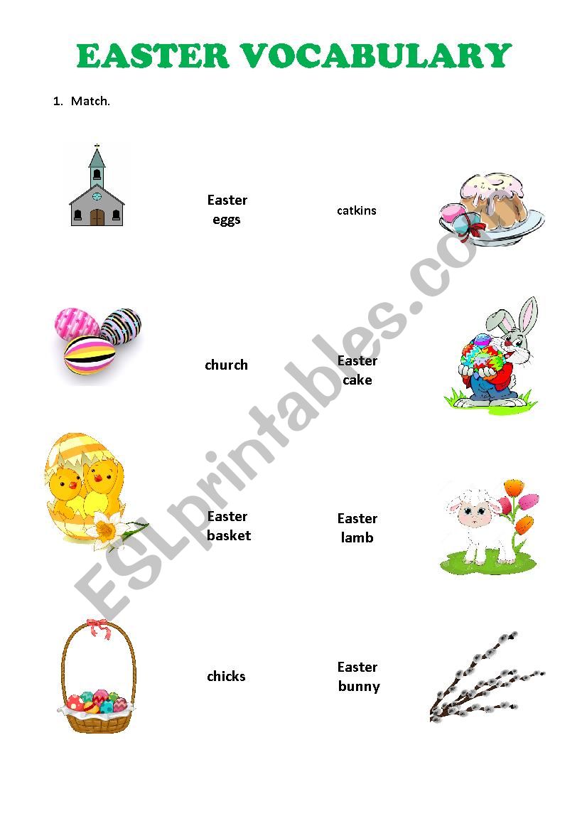 Vocabulary - Easter worksheet