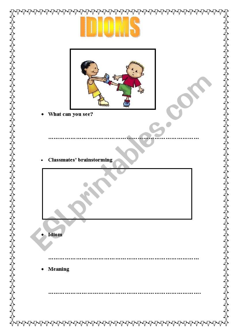 Idioms worksheet