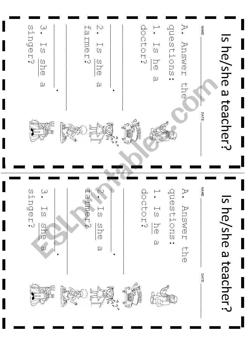 Is he / she a doctor? worksheet