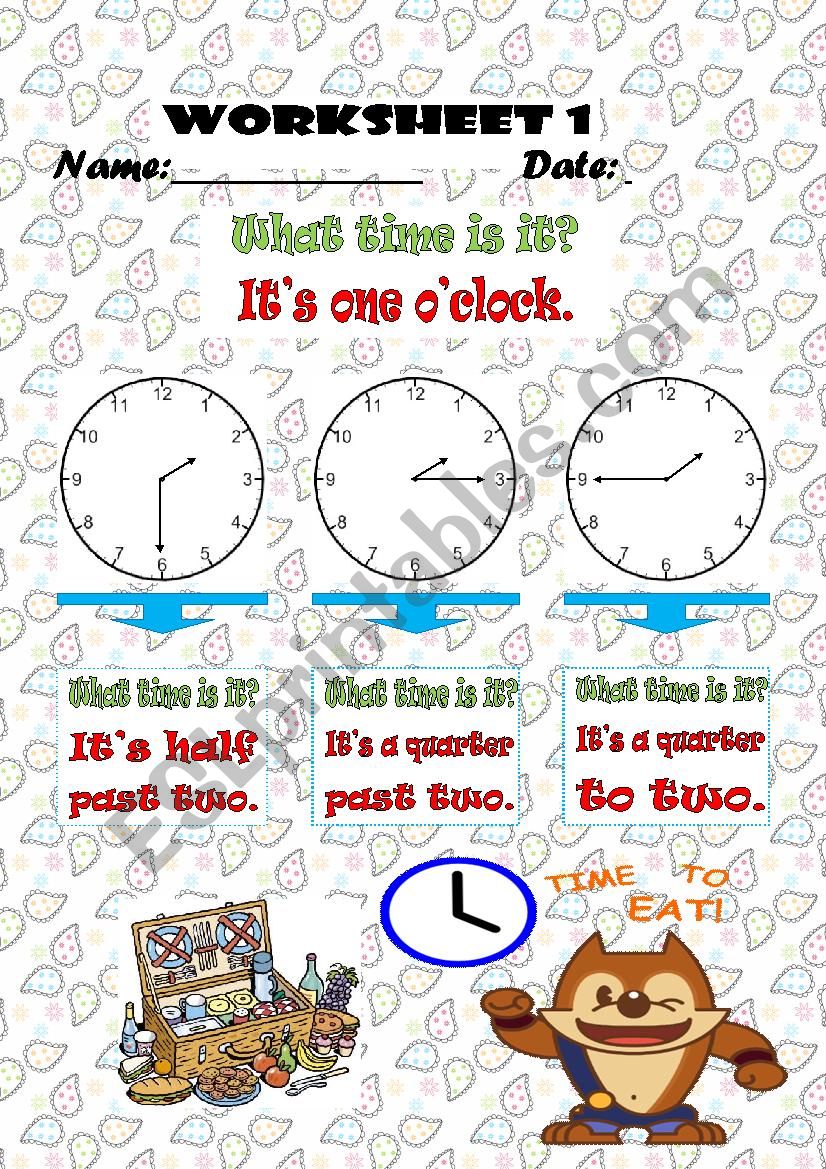 The time worksheet