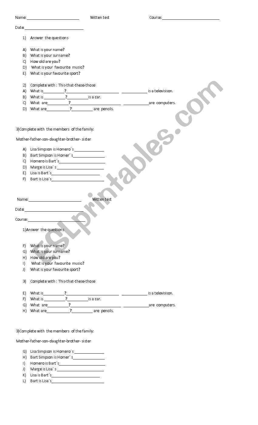 Present Simple worksheet