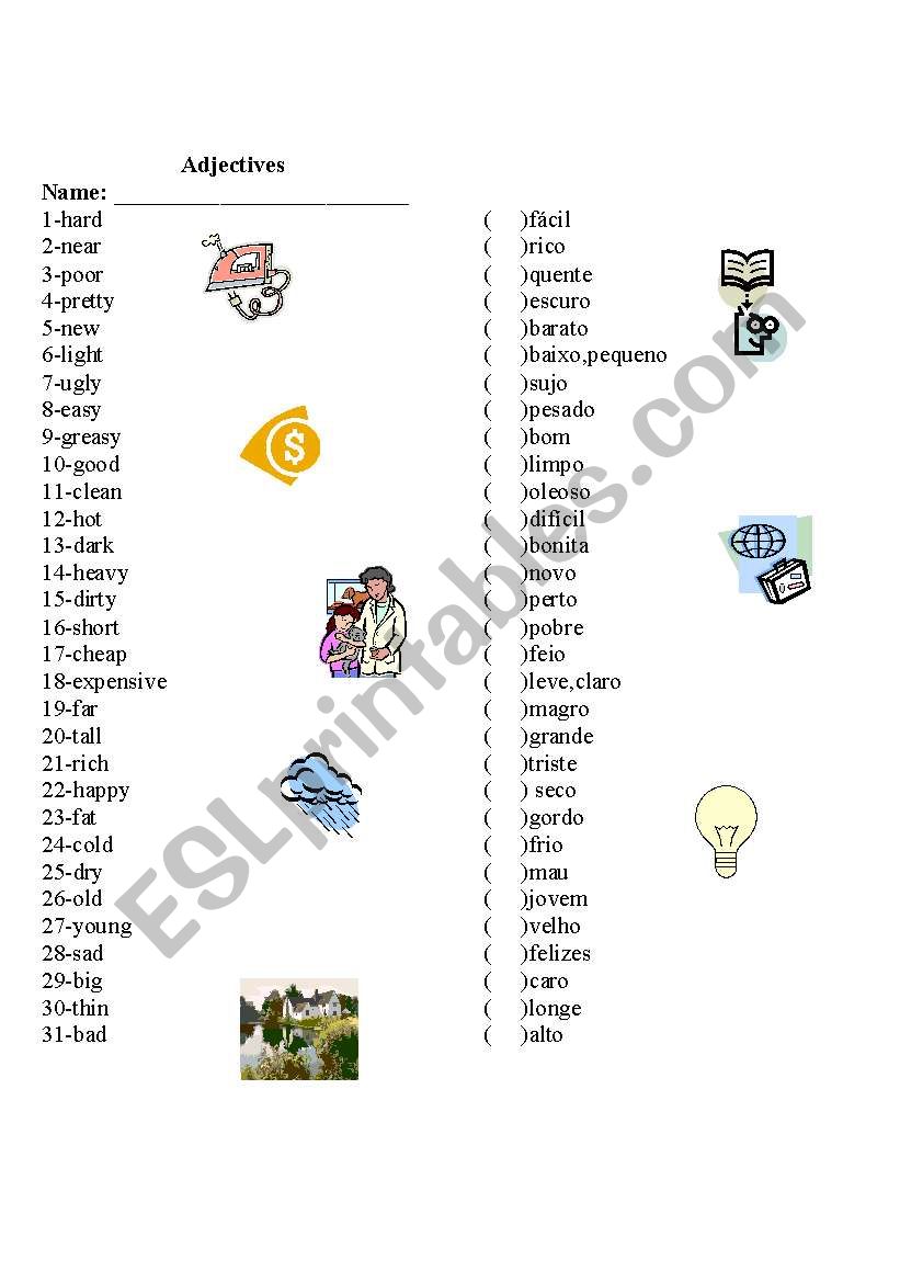 Adjectives worksheet