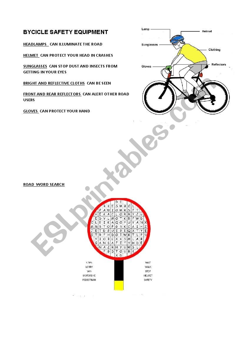 SAFETY BIKE worksheet