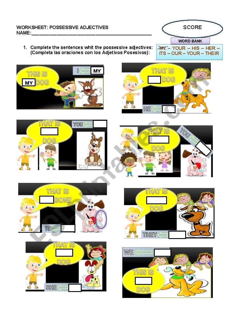 Possessive Adjectives worksheet