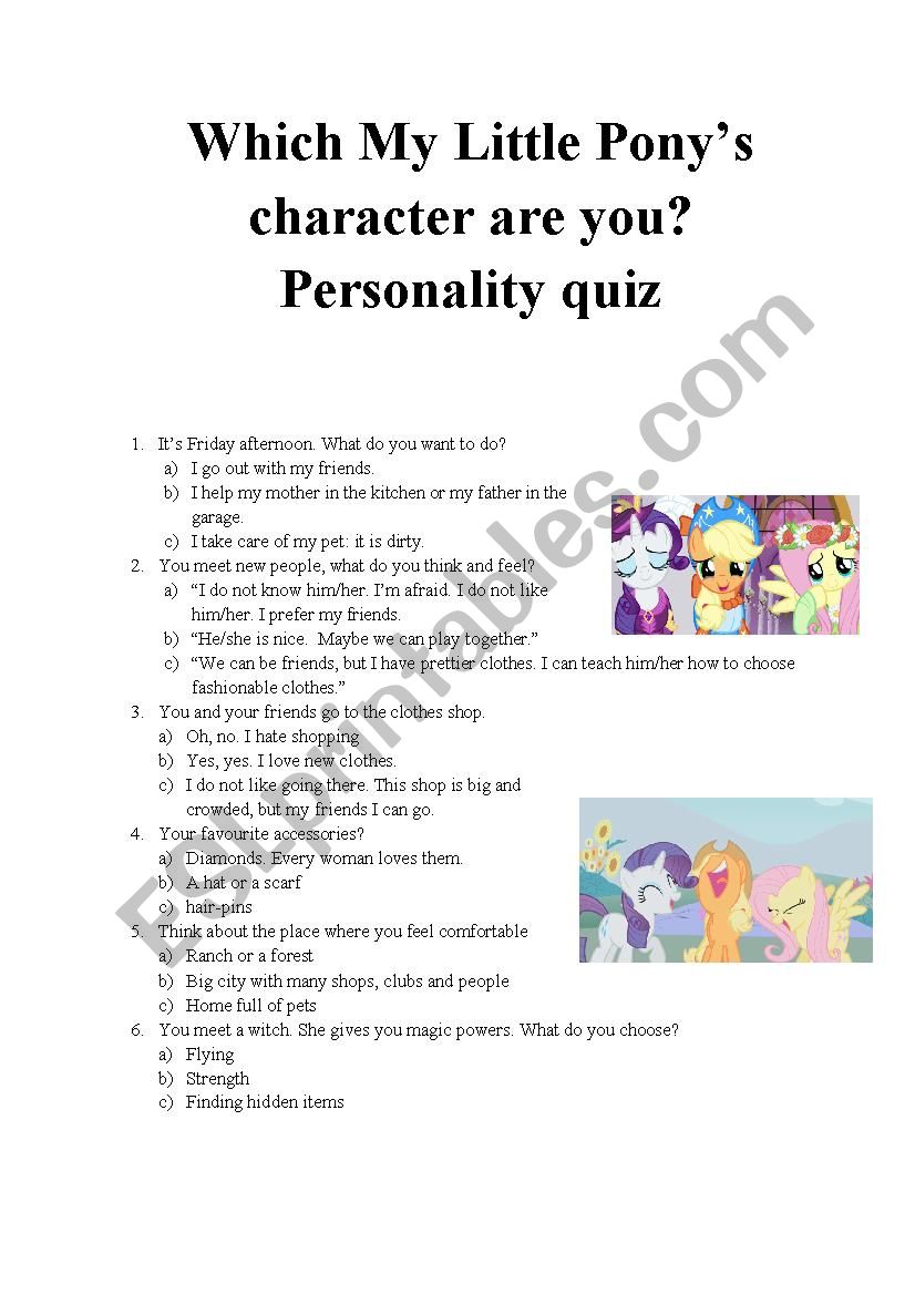 Quiz de My Little Pony.