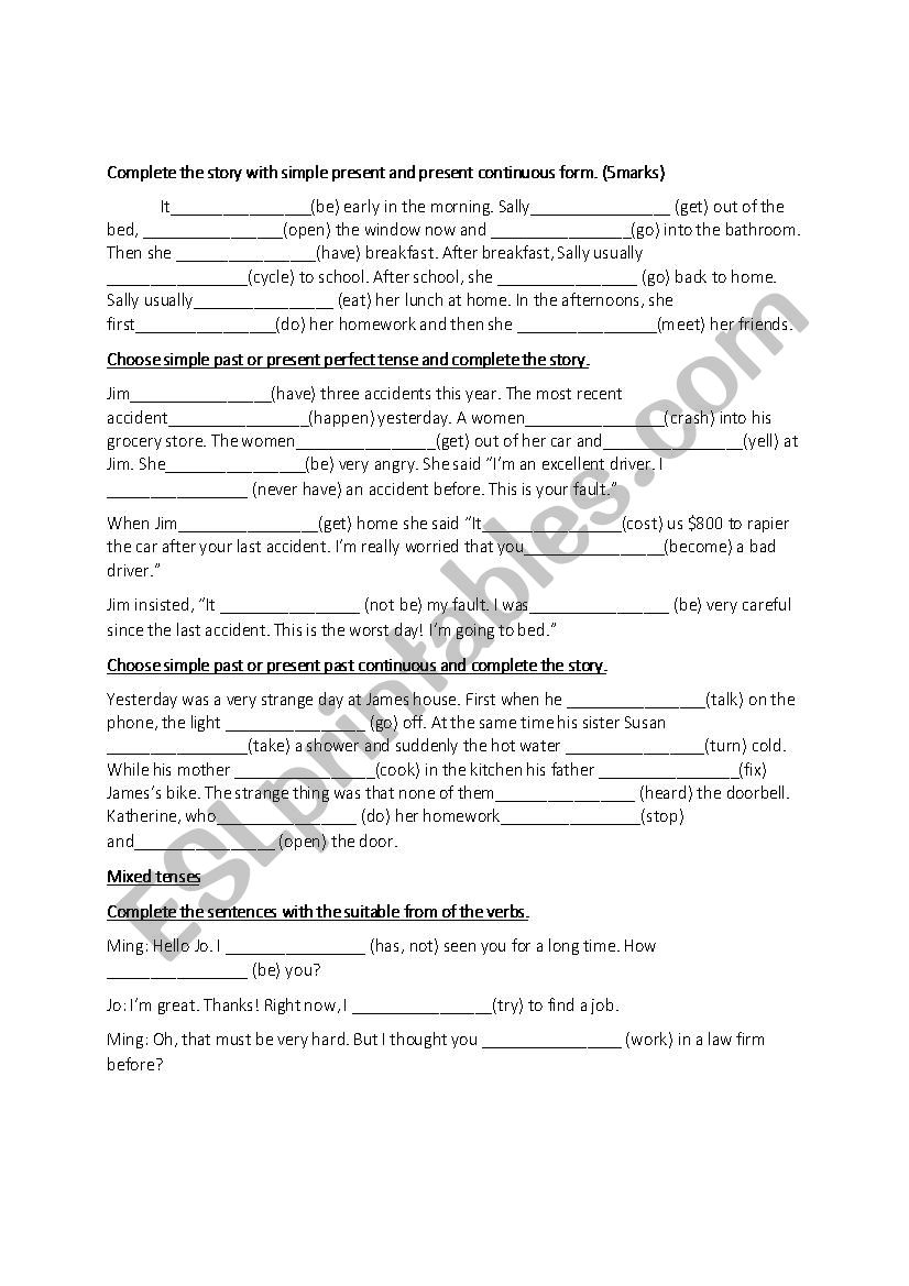 grammar gr6 worksheet