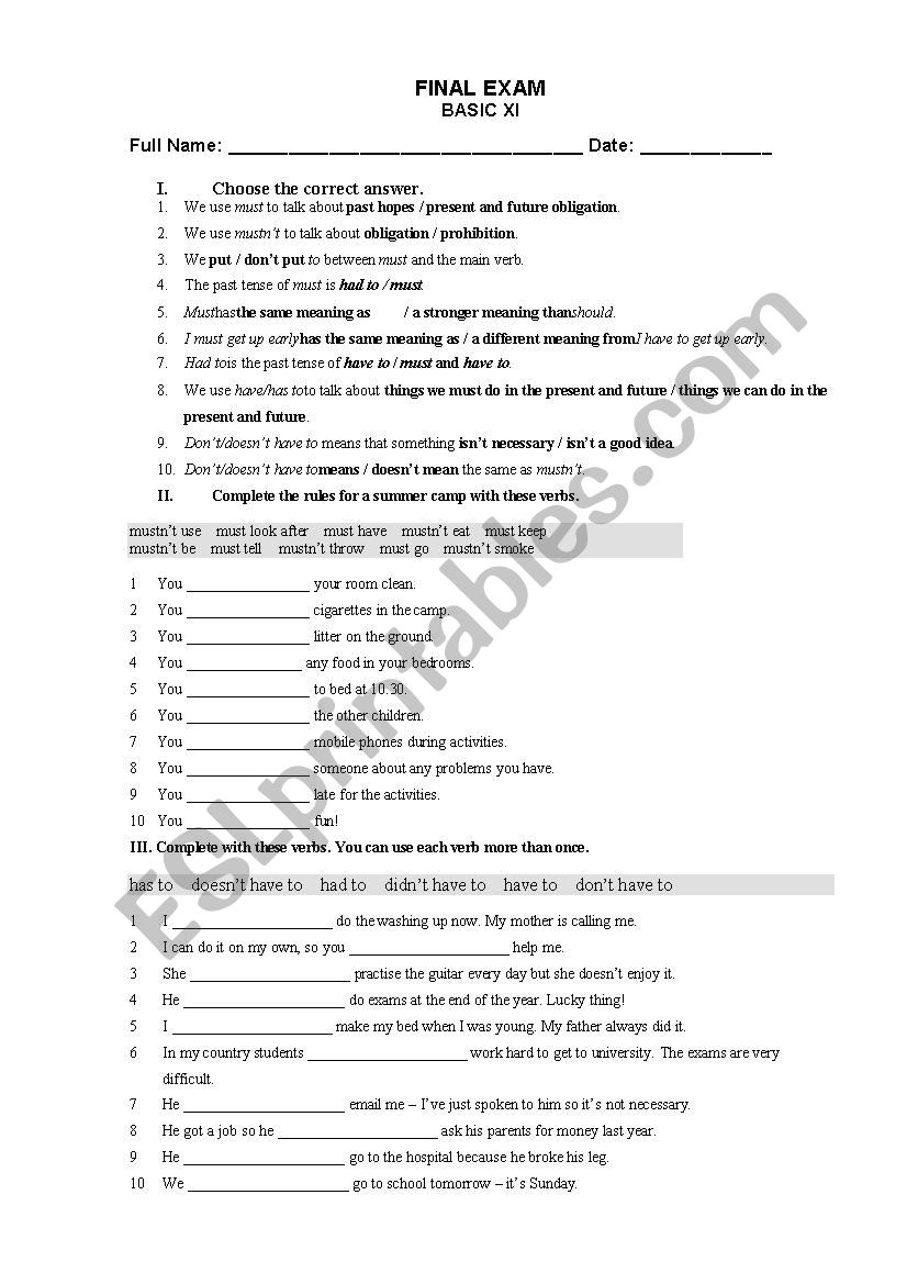 Test Final Basic worksheet