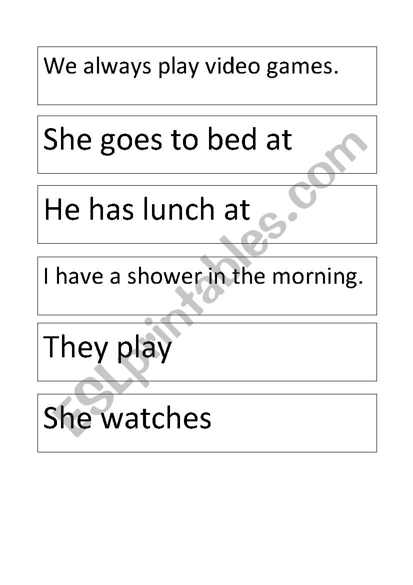 Simple Present Pictionary worksheet