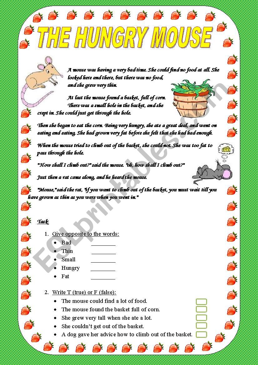 hungry mouse worksheet