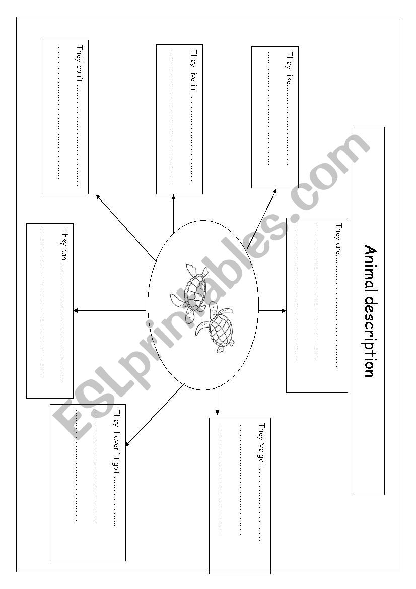 Ocean animal descriptions worksheet