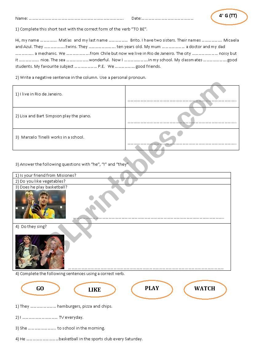 revision test  worksheet