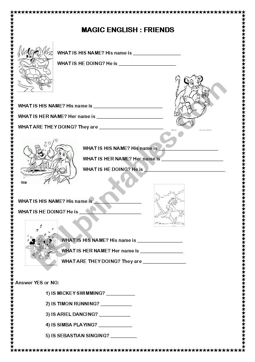 magic english - friends worksheet