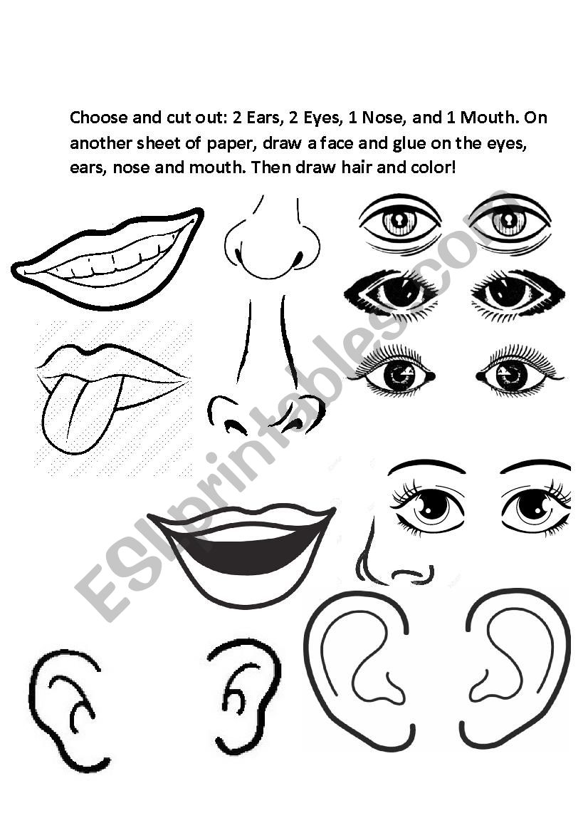 Preschool cut and paste face activity