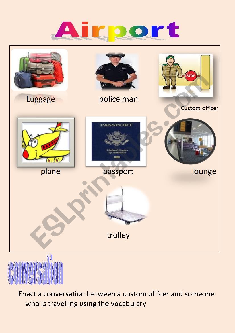airport vocabulary worksheet