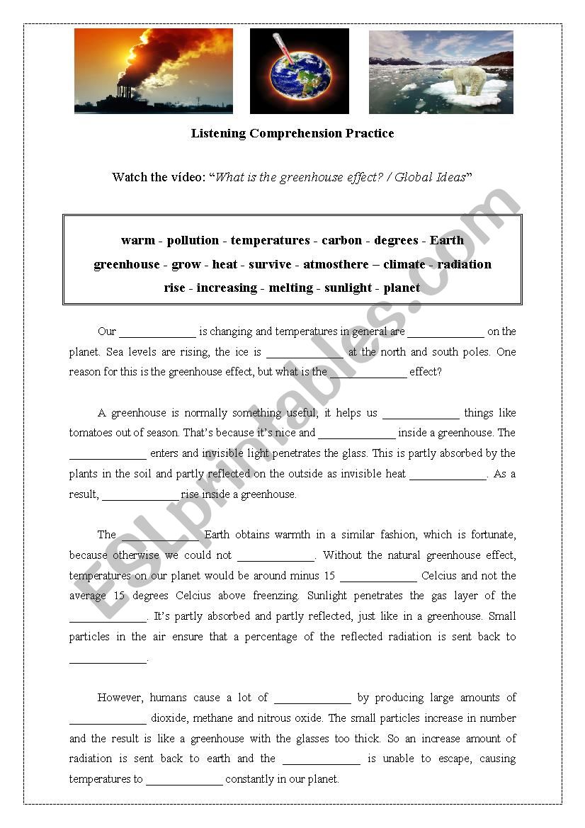 Greenhouse Effect - listening activity