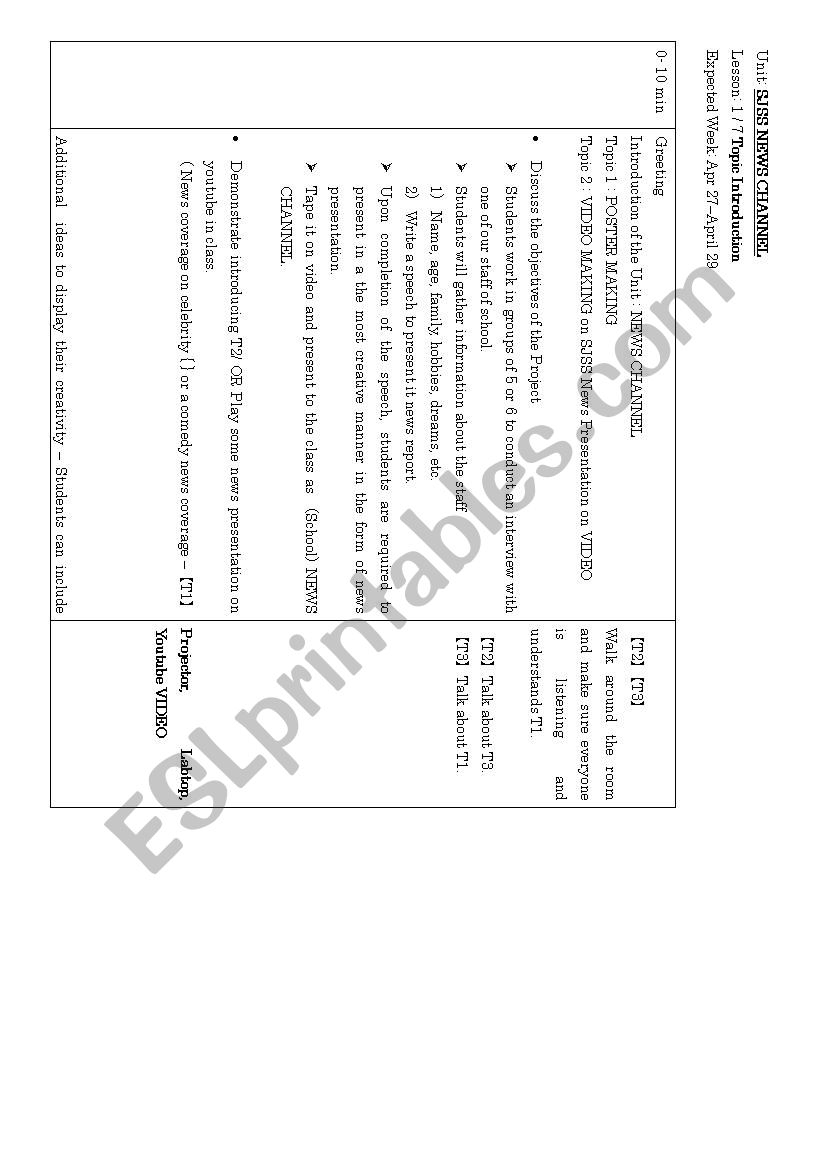 School Community Lesson Plan worksheet