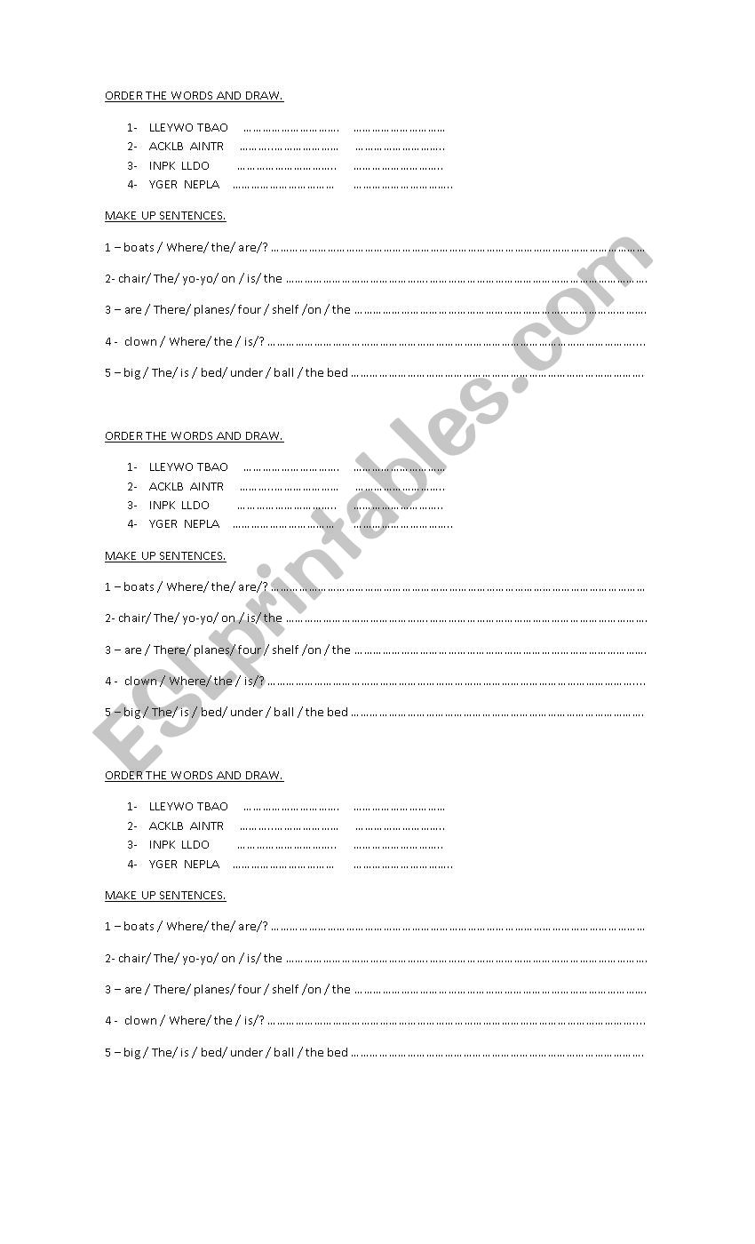 toys worksheet