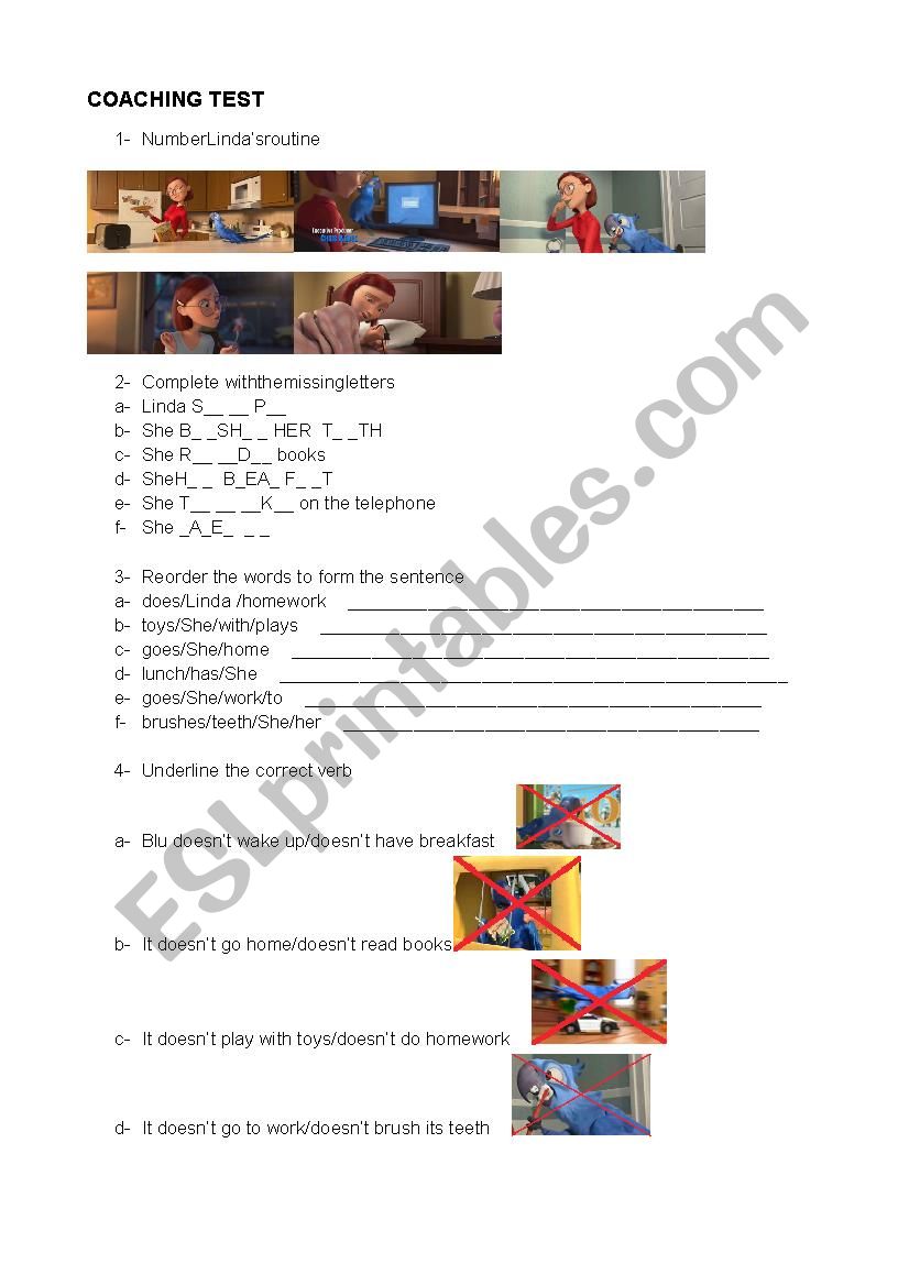 Routines Test and Coaching test