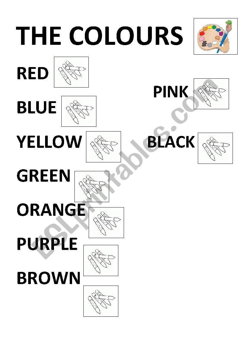 The Colours worksheet