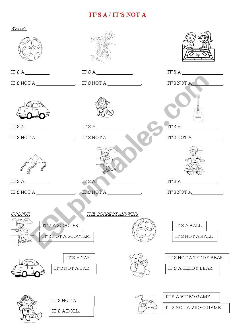 Toys worksheet