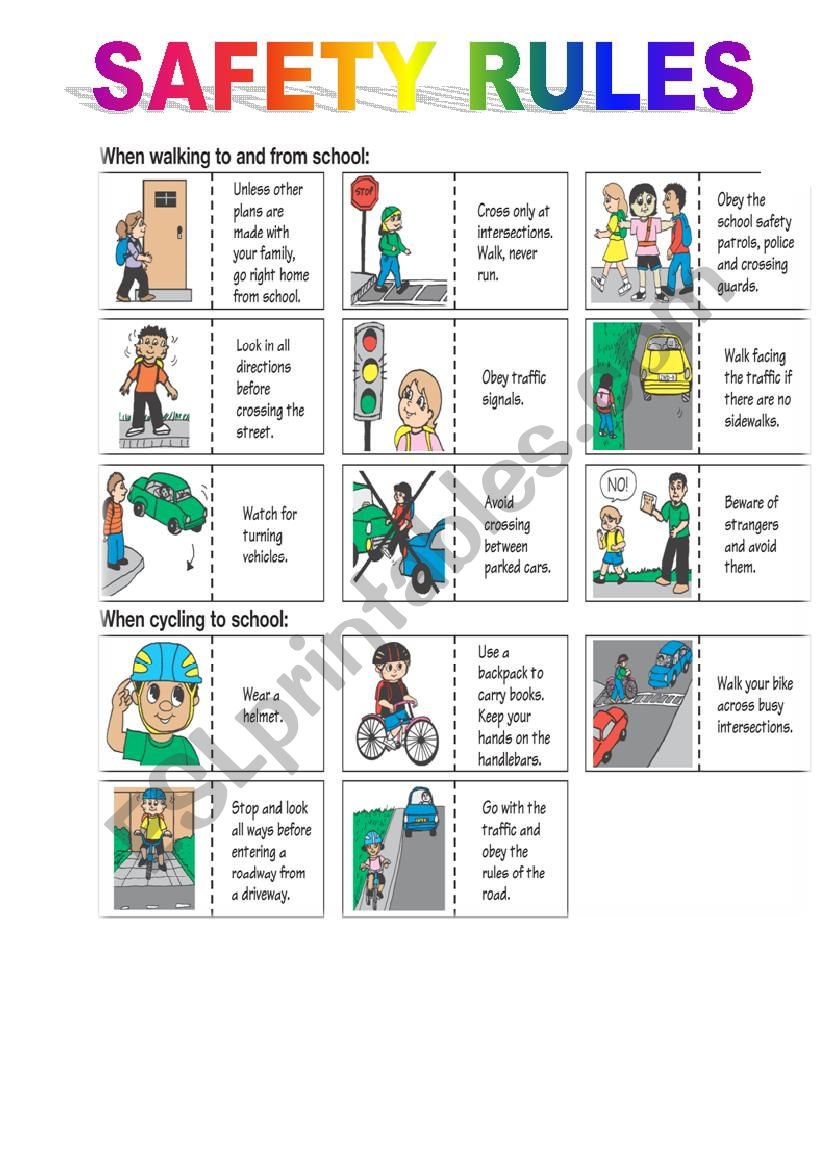 safety rules worksheet