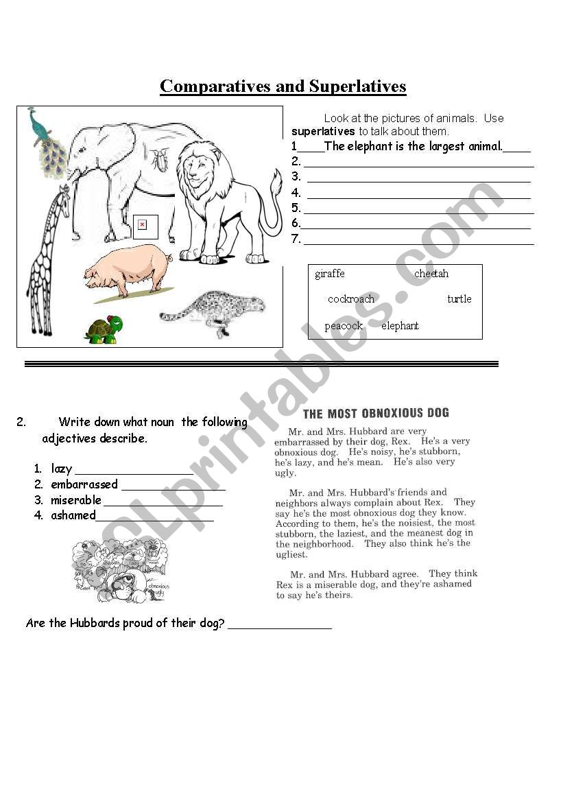 Superlatives worksheet