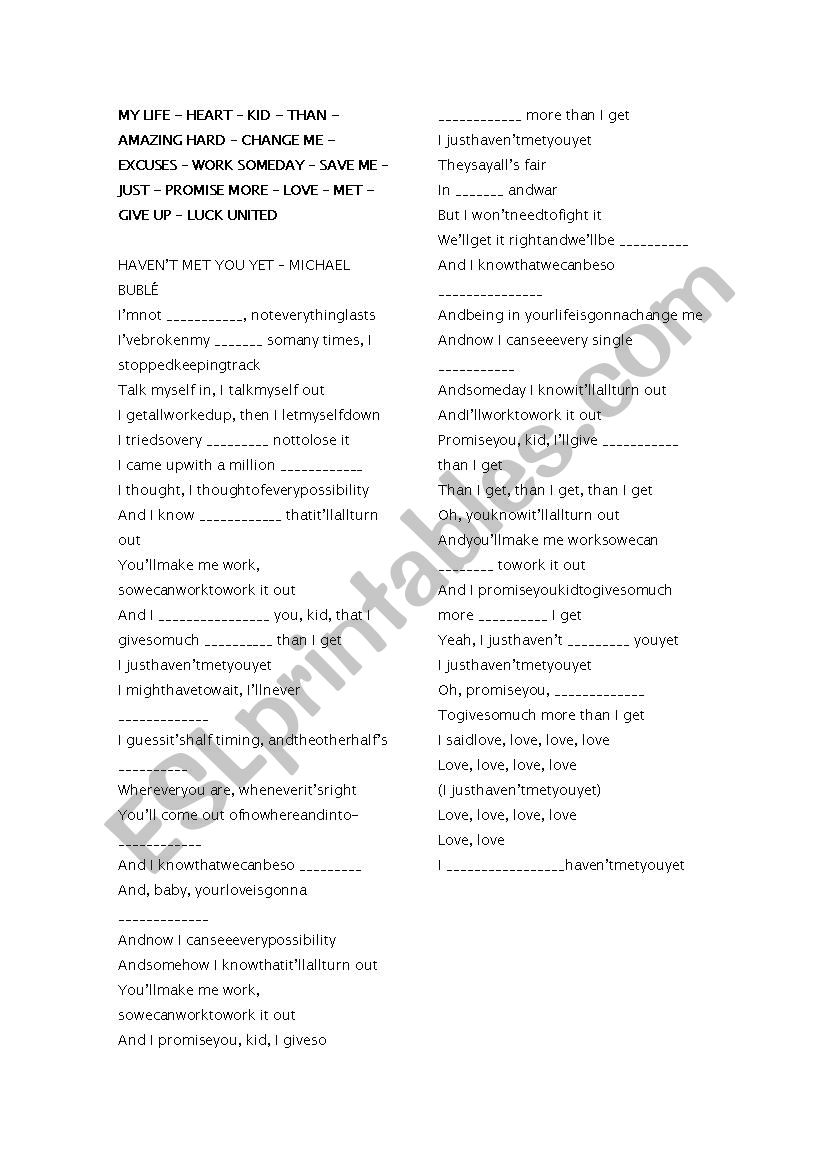 Song for Begginers worksheet